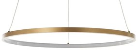 Lampada a sospensione di colore oro, altezza 92 cm Ring - Tomasucci