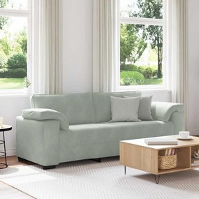 Divano A 3 Posti Grigio Chiaro 178 Cm İn Velluto /
