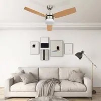 Ventilatore Soffitto Luce e Telecomando 108cm Marrone Chiaro