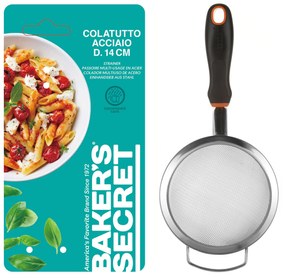 Colino in acciaio con manico in silicone diametro 14 cm