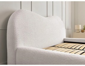 Letto matrimoniale bianco imbottito con spazio contenitivo con rete inclusa 180x200 cm Orlane – Bobochic Paris