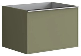 Mobile da bagno sotto lavabo Pixel frame verde salvia laccato L 60 x H 40 x P 45.5 cm 2 cassetti, lavabo non incluso