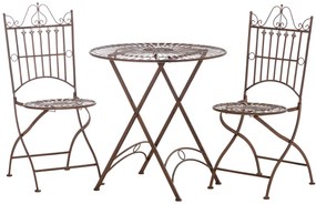 Set Da Giardino İn Ferro Sitzgruppe Tegal Con Design Nostalgico E Finiture Decorative İntricat? / Antik Braun