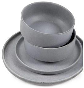 Set di piatti grigi in gres 18 pz Malia - Bonami Selection