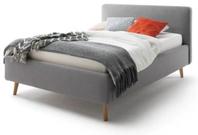 Letto matrimoniale imbottito grigio con contenitore con rete inclusa 140x200 cm Mattis – Meise Möbel