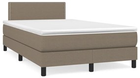 Letto a Molle con Materasso e LED Tortora 120x190 cm in Tessuto