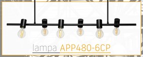 Lampada Da Soffitto Pensile Industrial Nero APP480-6CP