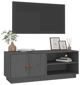 Mobile porta tv grigio 105x34x40 cm in legno massello di pino