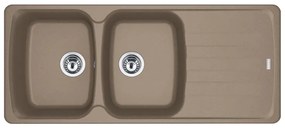 Lavello integrato 2 vasche in fragranite beige FRANKE Antea L 116 x L 50 cm