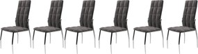 Set di 6 sedie K416 in velluto grigio