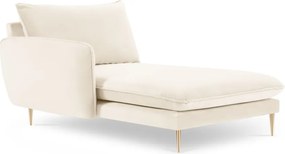 Chaise longue Vienna in velluto con gambe oro - L170cm
