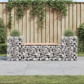 Panca giardino design gabbione 183x41x60,5 cm massello douglas