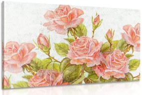 Quadro su tela – Bouquet vintage di rose