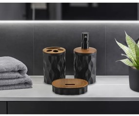 Set da bagno REINA 5 pz nero/marrone
