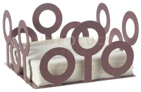 Portatovaglioli bollicine viola ametista in ferro 17,5x17,5x10hcm