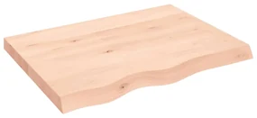 Ripiano a parete 80x60x6 cm legno massello rovere non trattato