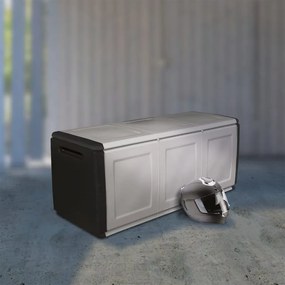 Contenitore Da Giardino 138x53x57 Cm 330 L Grigio Scuro E Nero /