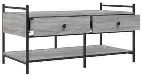 Tavolino da salotto grigio sonoma 99x50x50 cm legno multistrato