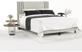 Letto matrimoniale imbottito grigio chiaro con contenitore 180x200 cm Musca - Maison de Rêve