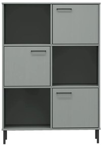 Libreria con Gambe Metallo Grigio 90x35x128,5 cm Massello OSLO