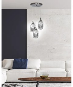 Lampadario a sospensione con filo MARINA 3xE27/60W/230V cromo