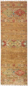 Samarkand Tappeto orientale 80x250 Verde (Pakistan) Annodato A Mano