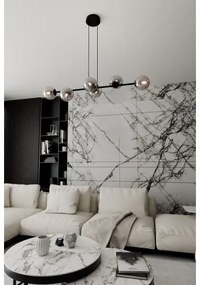 Lampadario a sospensione con filo ROSSI 6xE14/10W/230V nero/grigio