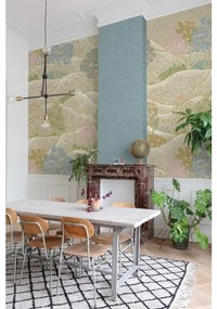 Fotomurale Rocce, beige, verde, rosa, azzurro