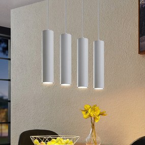 Prios lampada a sospensione Neliyah, Ø 6 cm, bianco, a 4 luci, GU10