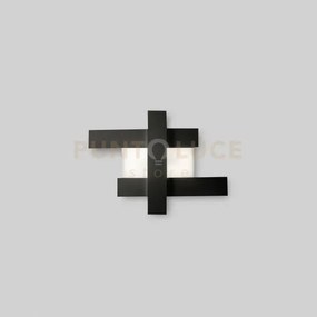 Doha p/p - applique colore nero in alluminio e metacrilato a led 30...