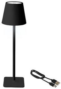 Lampada LED da Tavolo Lumineo 894376 Nero Metallo 17 cm Ricaricabile