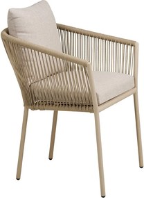 Sedia da esterno beige in metallo/in imbottito Salerno – House Nordic