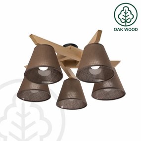 Brilagi - LED  Lampadario a plafone ANTHONY 5xE14/40W/230V quercia/marrone