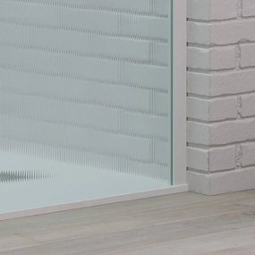 Kamalu - parete walk in 80 cm vetro scanalato e profilo bianco | kw-100bfl