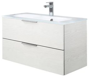 Mobile da bagno sotto lavabo PELIPAL bianco L 99 x H 48 x P 45 cm 2 cassetti, lavabo non incluso