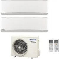 Climatizzatore Condizionatore Panasonic Dual Split Inverter Serie Etherea White 9+12 con CU-2Z41TBE R-32 Wi-Fi Integrato 9000+12000 Bianco