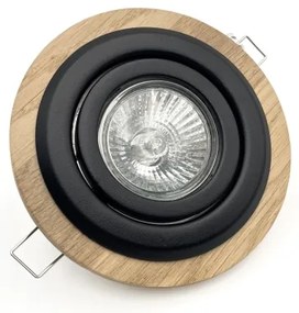 Faretto da incasso TOBBY 1xGU10/20W/230V Ø 11,5 cm rovere/nero