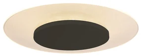 Moderne plafondlamp wit met zwart 36cm incl. LED - Lido