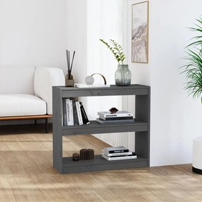 Libreria/divisorio grigio 80x30x71,5 cm legno massello di pino