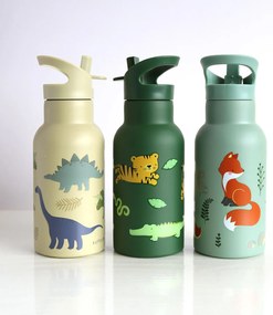 A Little Lovely Company - borraccia in acciaio inox, 350 ml - dinosauri