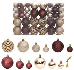 Set Palline di Natale 100 pz 3/4/6 cm, Oro