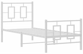 Giroletto con testiera e pediera metallo bianco 80x200 cm