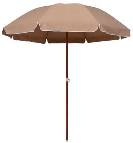 Ombrellone Da Giardino Con Palo İn Acciaio 240 Cm Tortora /