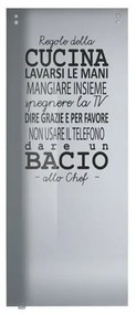 Anta per porta scorrevole esterno muro Regole in vetro trasparente satinato, L 96 x H 215 cm spessore 10 mm, apertura destra