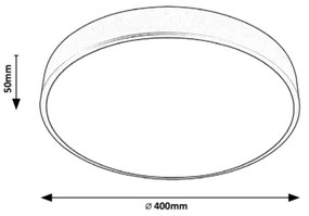 Rabalux 3315 - Plafoniera da soffitto LED TESIA LED/36W/230V 40 cm argento