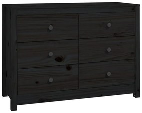 Armadietto miele nero 100x40x72 cm in legno massello di pino