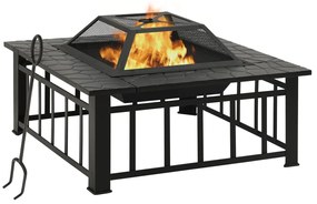 Braciere Con Attizzatoio 79x79x46,5 Cm Xxl İn Acciaio /