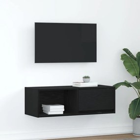 Mobile Porta Tv Rovere Nero 80x31x25,5 Cm İn Legno Multistrato /