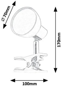 Rabalux 1481 - Lampada LED con Clip NOAH LED/5W/230V