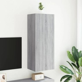 Mobile tv parete grigio sonoma 40,5x30x102 cm legno multistrato